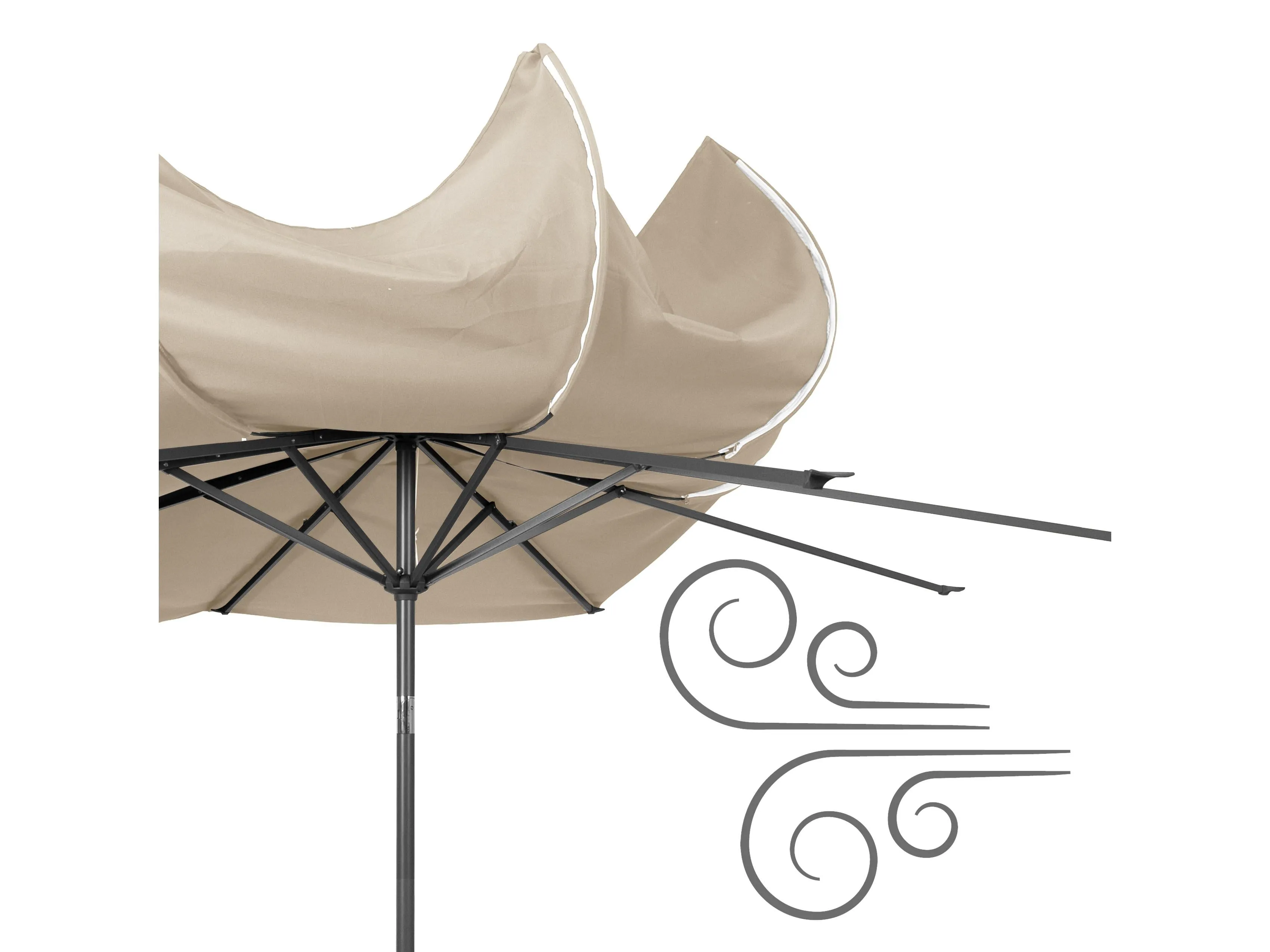 10ft Wind Resistant Warm White Patio Umbrella