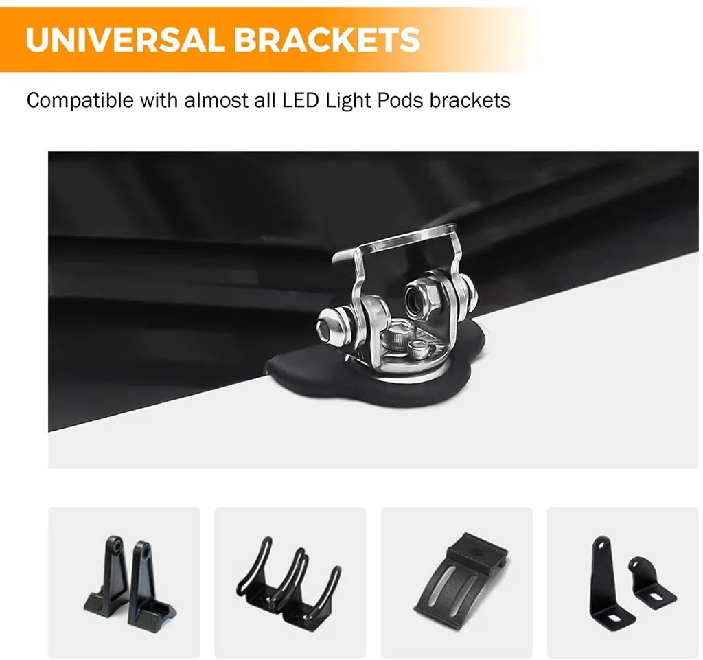 4" Classic-SM Series Spot Beam LED Pods Light   Universal LED Working Lights Mounting Brackets