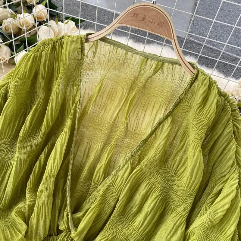 Bell Sleeve Tops for Women 70s Tops Dressy Tops for Evening Wear Tulle Blouses for Women Flare Balloon Sleeve