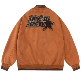 Bonsir Patch Letters Embroidery Baseball Uniform Jacket  Mens Hip Hop Loose Casual Punk Couple Jacket Top Men