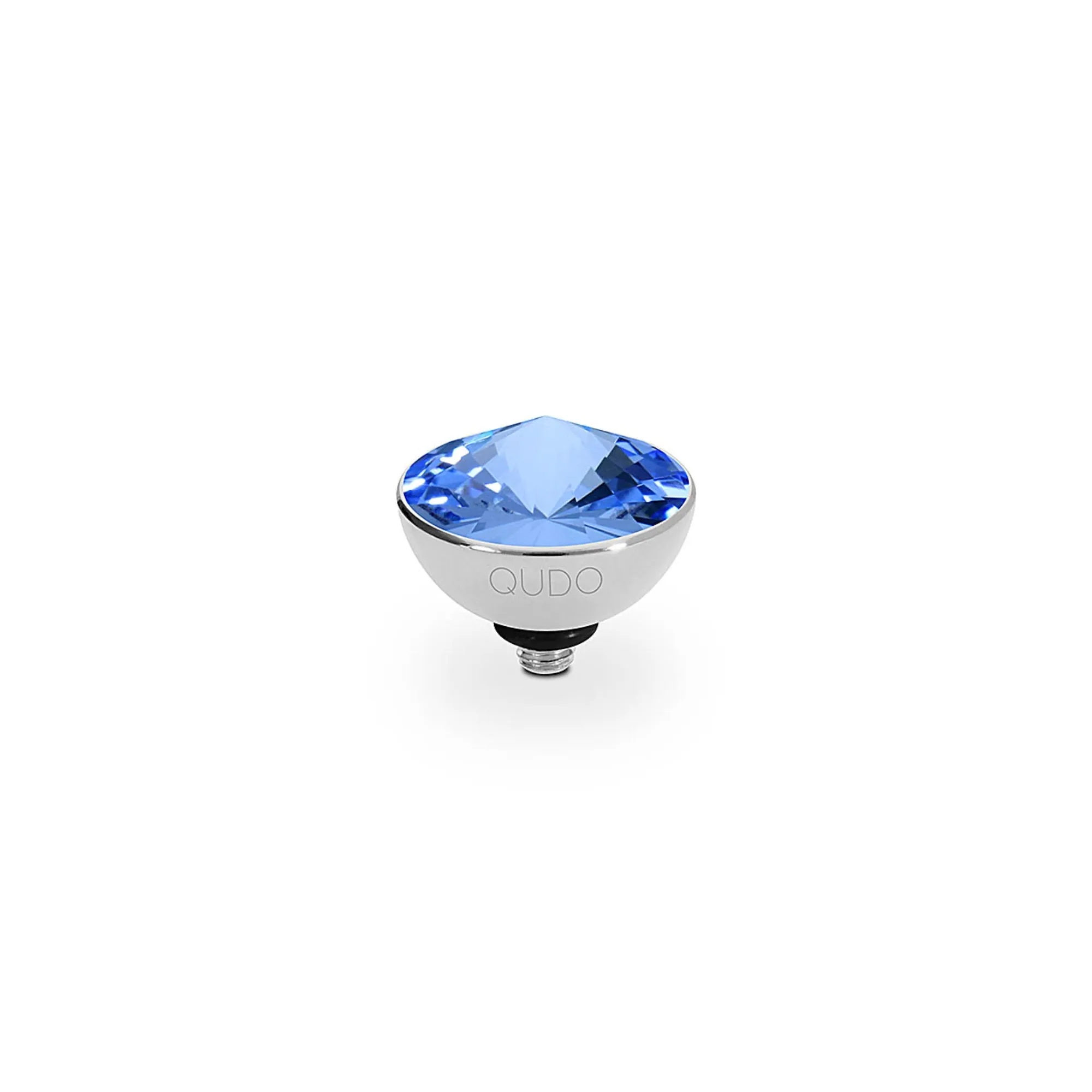 Bottone Silver and Light Sapphire Crystal Ring Gem Top, 11.5mm