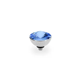 Bottone Silver and Light Sapphire Crystal Ring Gem Top, 11.5mm