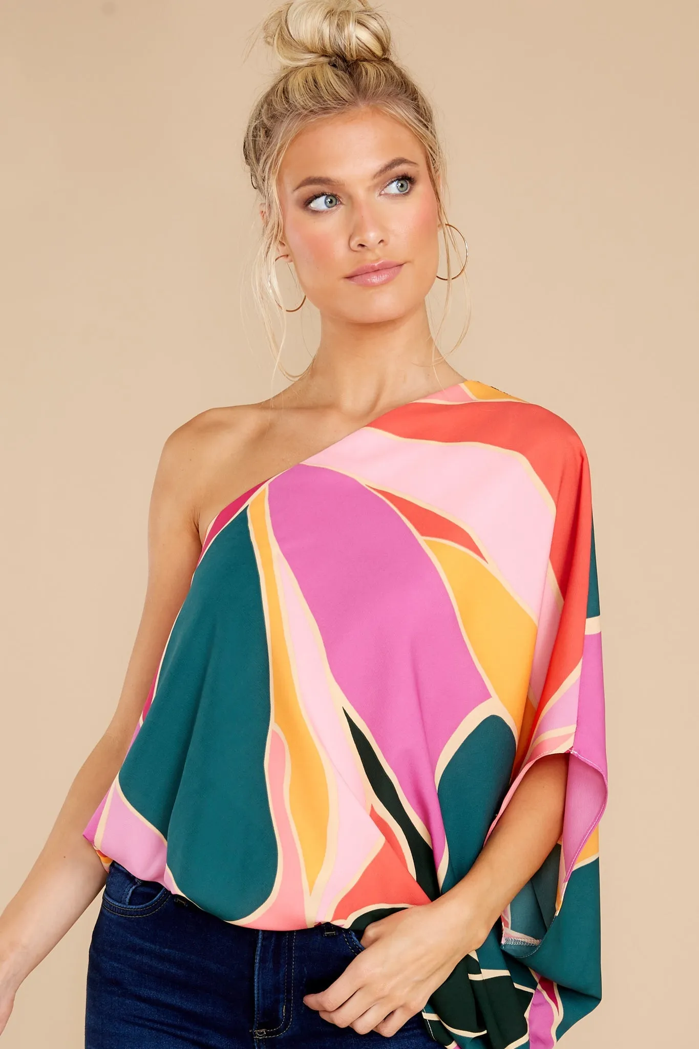 Bringing The Drama Pink Multi Print Top