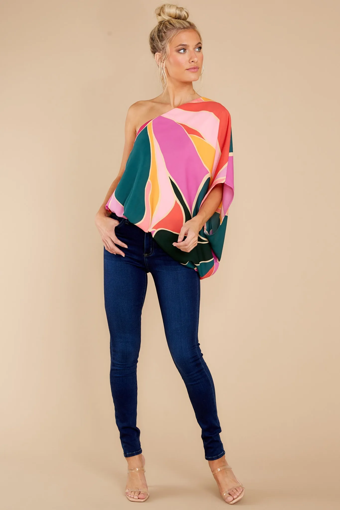 Bringing The Drama Pink Multi Print Top