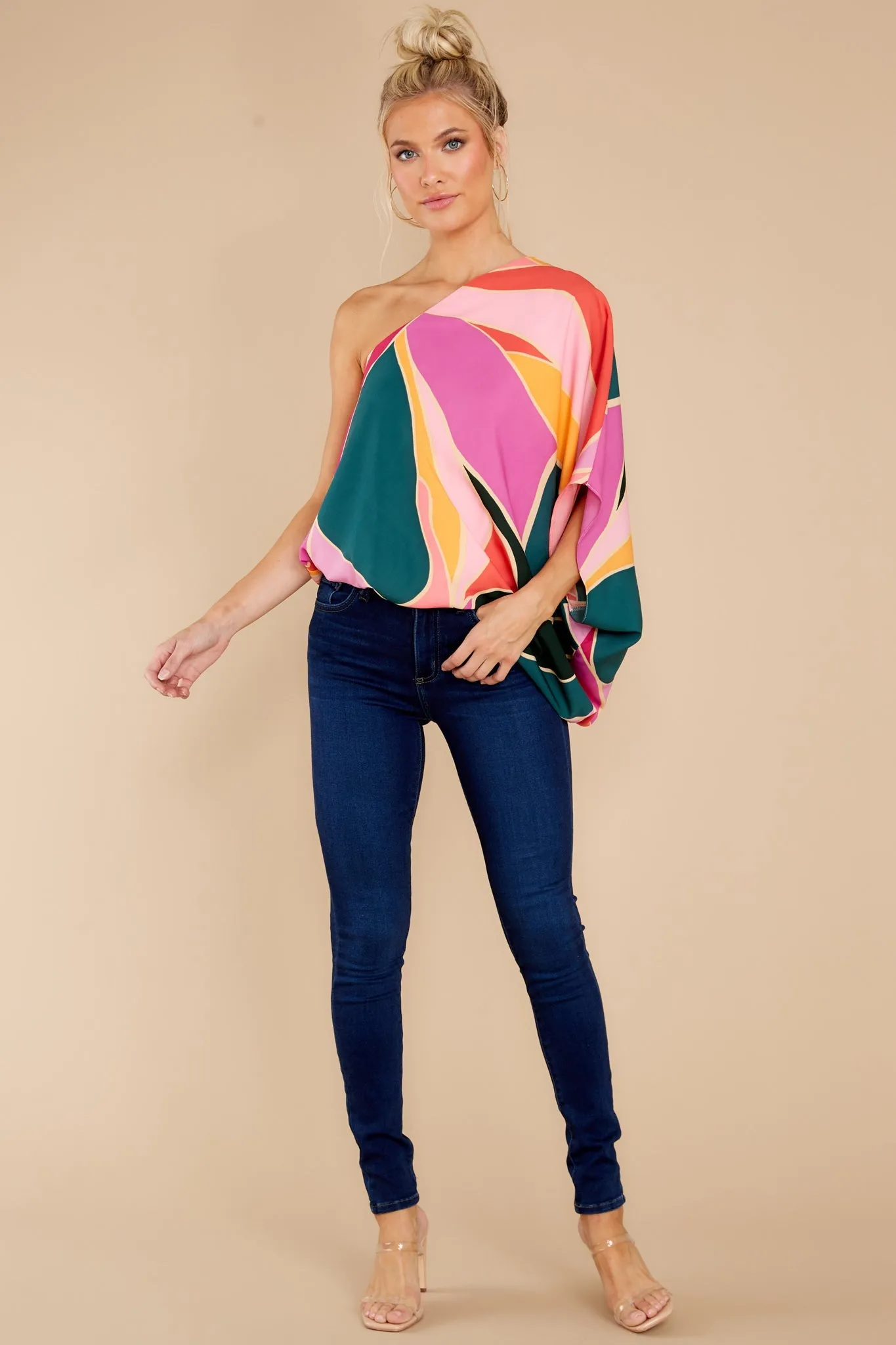Bringing The Drama Pink Multi Print Top
