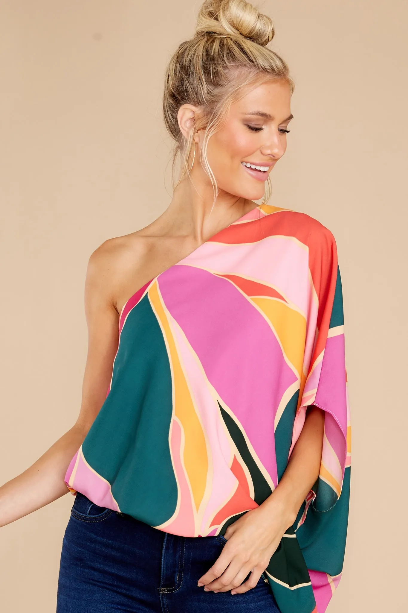 Bringing The Drama Pink Multi Print Top