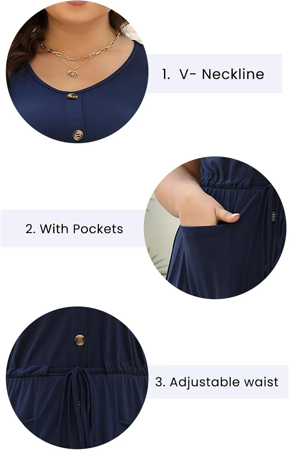 Celkuser Plus Size Summer Casual Midi Dresses for Women Short Sleeve V-Neck A-Line Dress with Belt and Pockets 2024