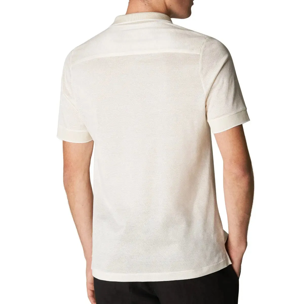 Cream Jacquard Filo di Scozia Polo Shirt