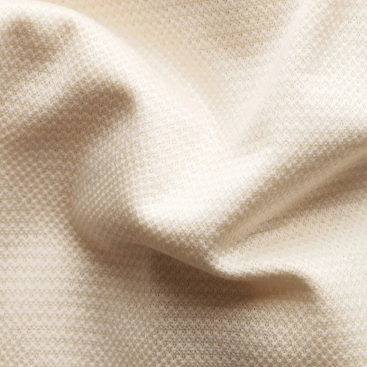 Cream Jacquard Filo di Scozia Polo Shirt