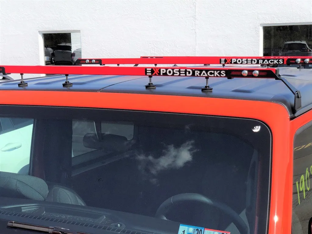 Exposed Racks 9758 Three-Piece Click-In Red Crossbars for Jeep Wrangler