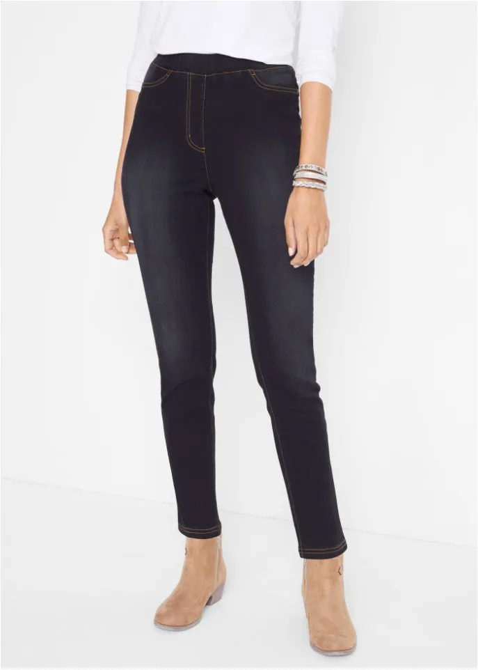 High-waisted jeggings in lightweight stretch thermal quality with a comfortable waistband Bpc Bonprix Collection ,  black