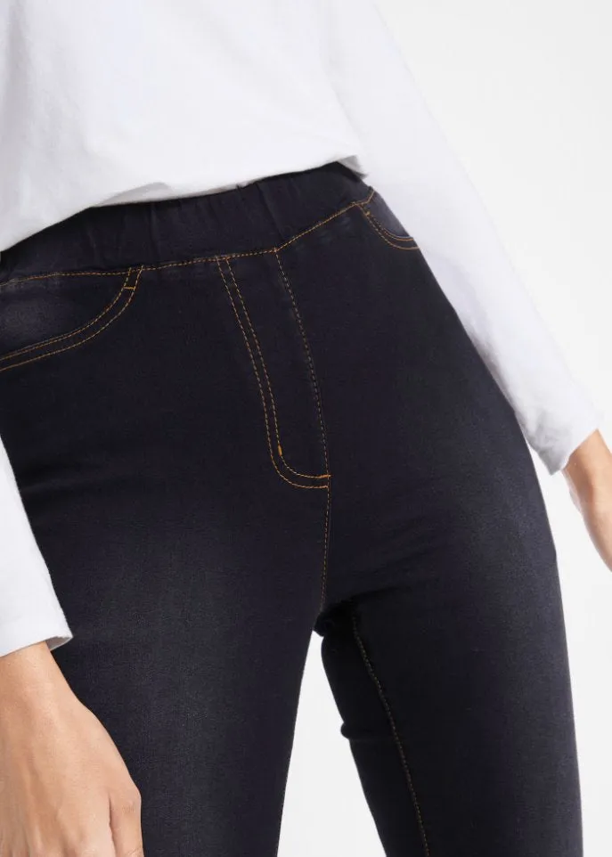 High-waisted jeggings in lightweight stretch thermal quality with a comfortable waistband Bpc Bonprix Collection ,  black