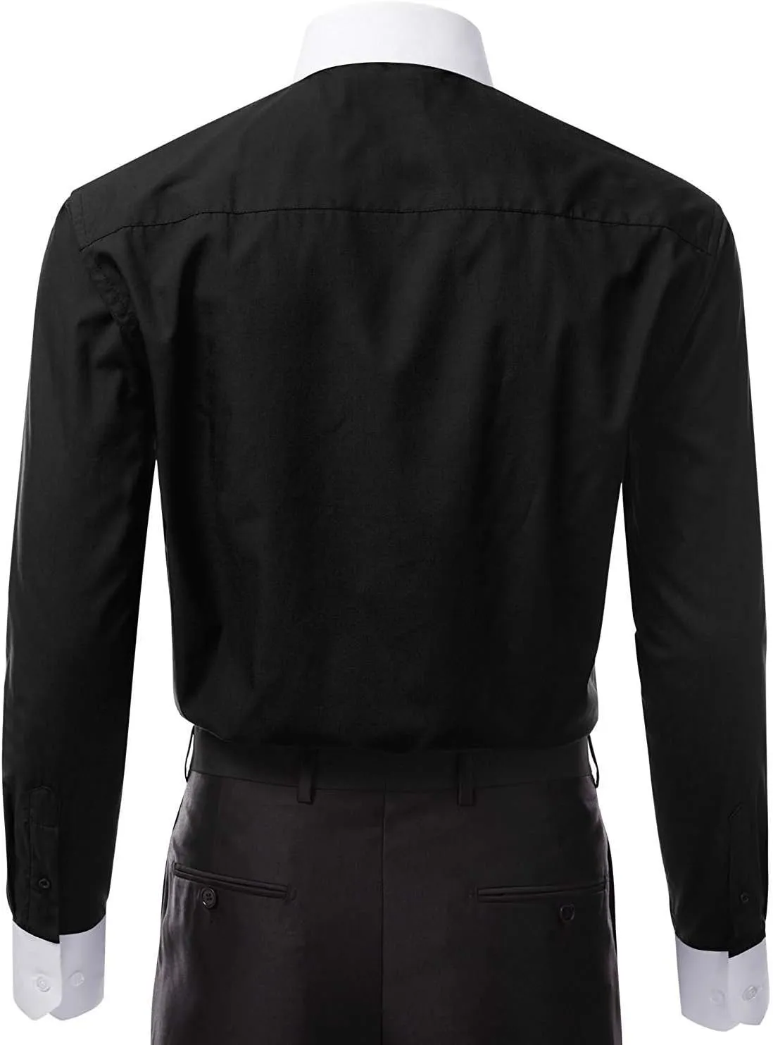 Italy Men's Long Sleeve Two Tone Premium Dress Shirt