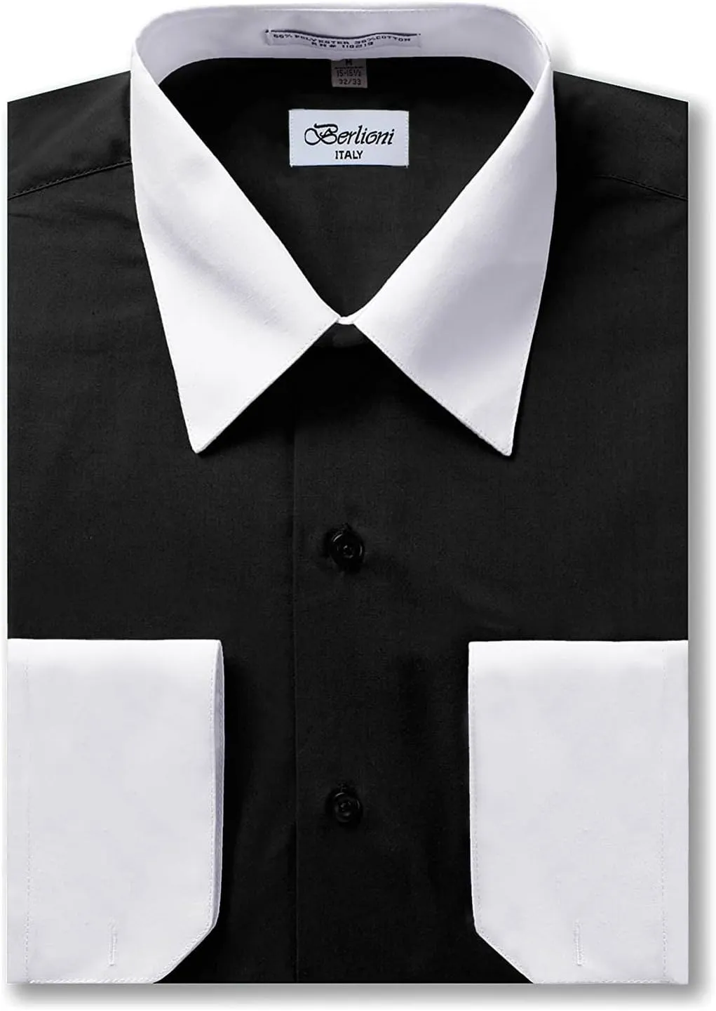 Italy Men's Long Sleeve Two Tone Premium Dress Shirt