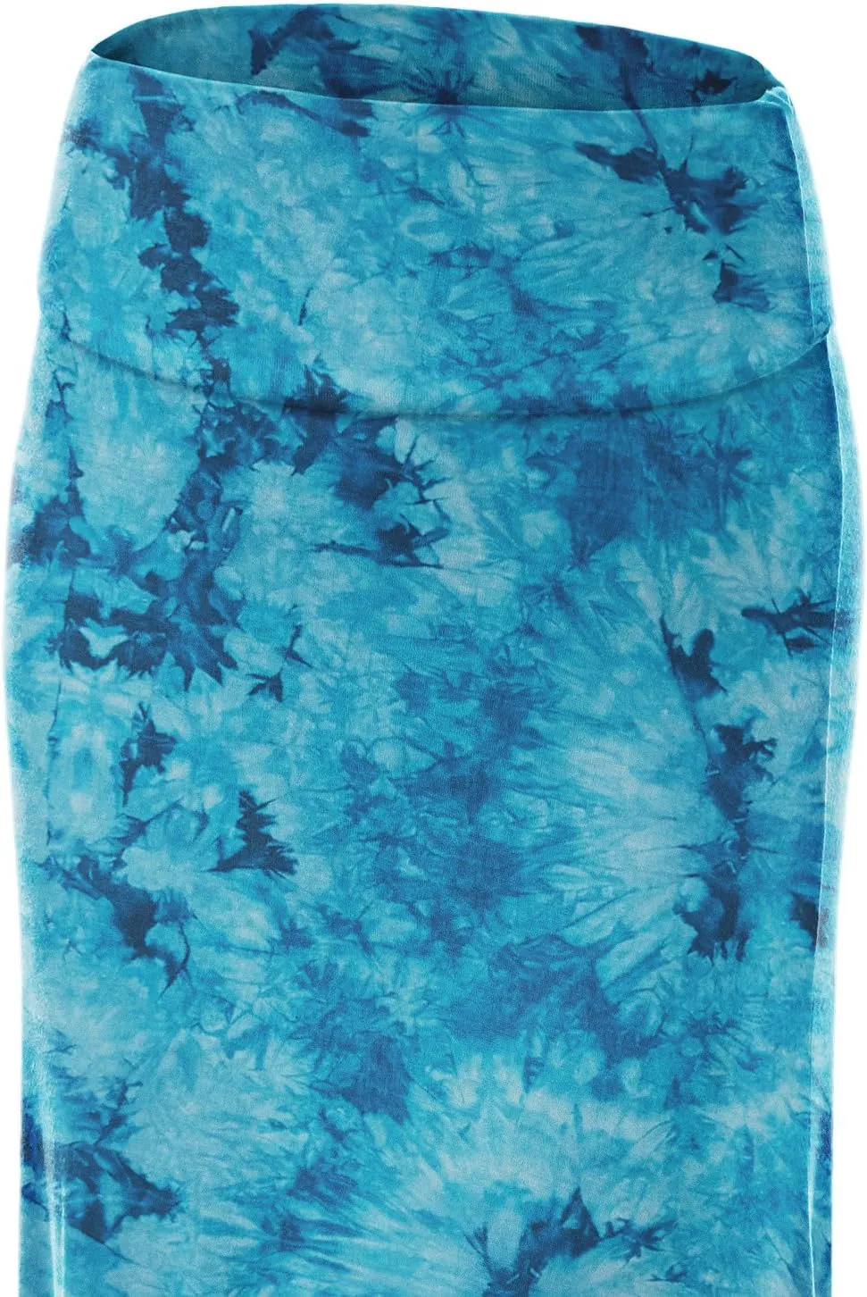Lock and Love Women's Casual High Waist Solid/Tie Dye Fold Over Flowy Long Maxi Skirt