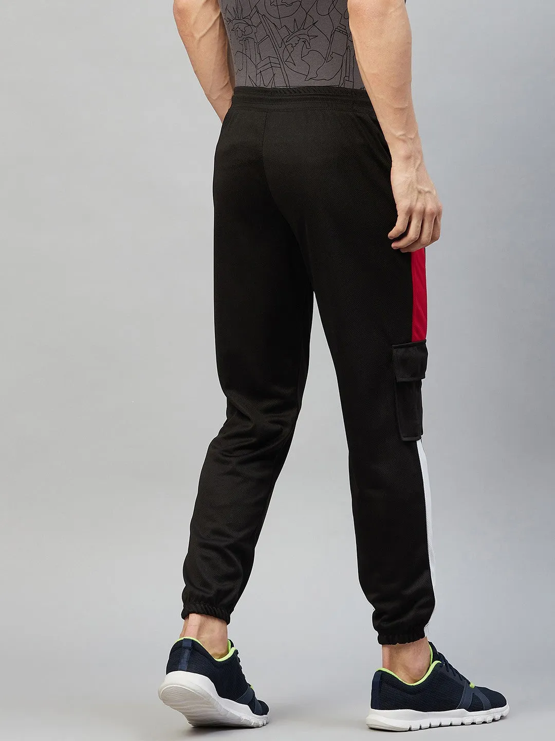 Men Colorblock Black/Red Joggers (Pack of 1)