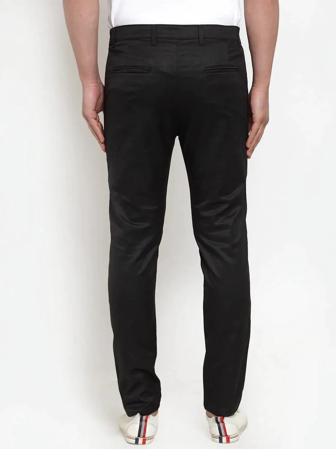 Men'S Black Solid Formal Trousers