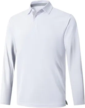 Mens Golf Shirt Short and Long Sleeve Moisture Wicking Dry Fit Performance Solid Casual Pique Golf Polo Shirts for Men
