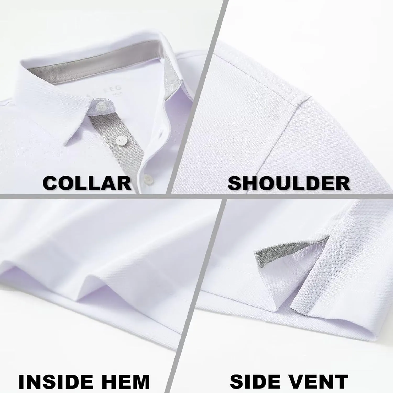 Mens Golf Shirt Short and Long Sleeve Moisture Wicking Dry Fit Performance Solid Casual Pique Golf Polo Shirts for Men