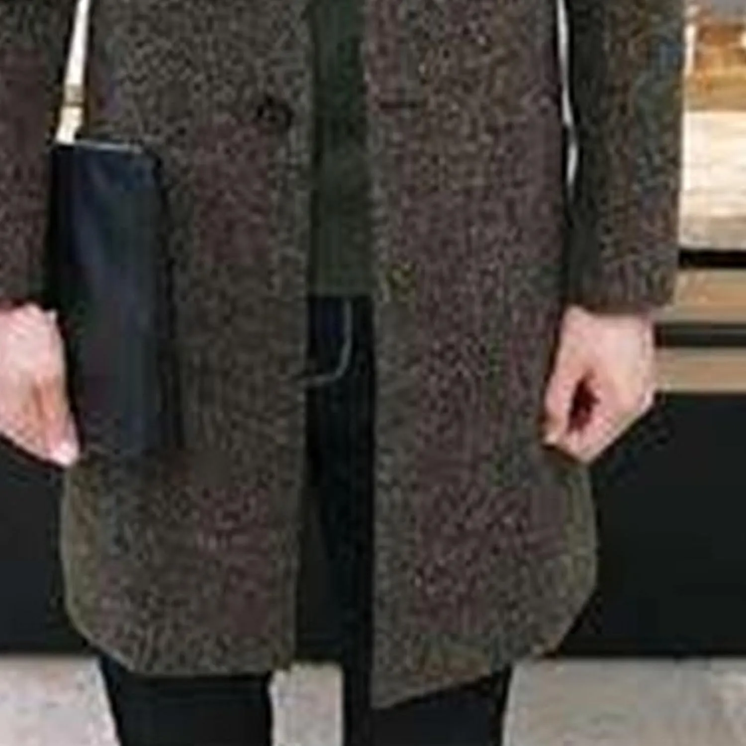 Men's Wool Blend Trench Coat Notched Collar Single Breasted Overcoat Chunky Warm Winter Pea Coat Windbreaker