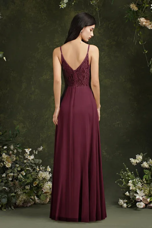 Modest Aline Chiffon Formal Dress Sleveless V-Neck Simple Long Evening Dress