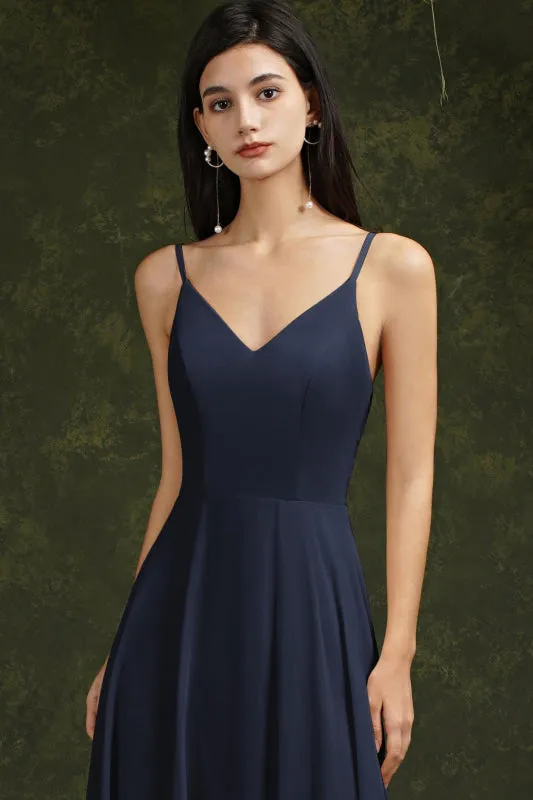 Modest Aline Chiffon Formal Dress Sleveless V-Neck Simple Long Evening Dress
