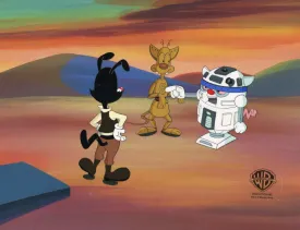 Pinky And The Brain Original Production Cel with Matching Drawings: 3-Pinky-O, Brain-2-Me-2, Yak Soho