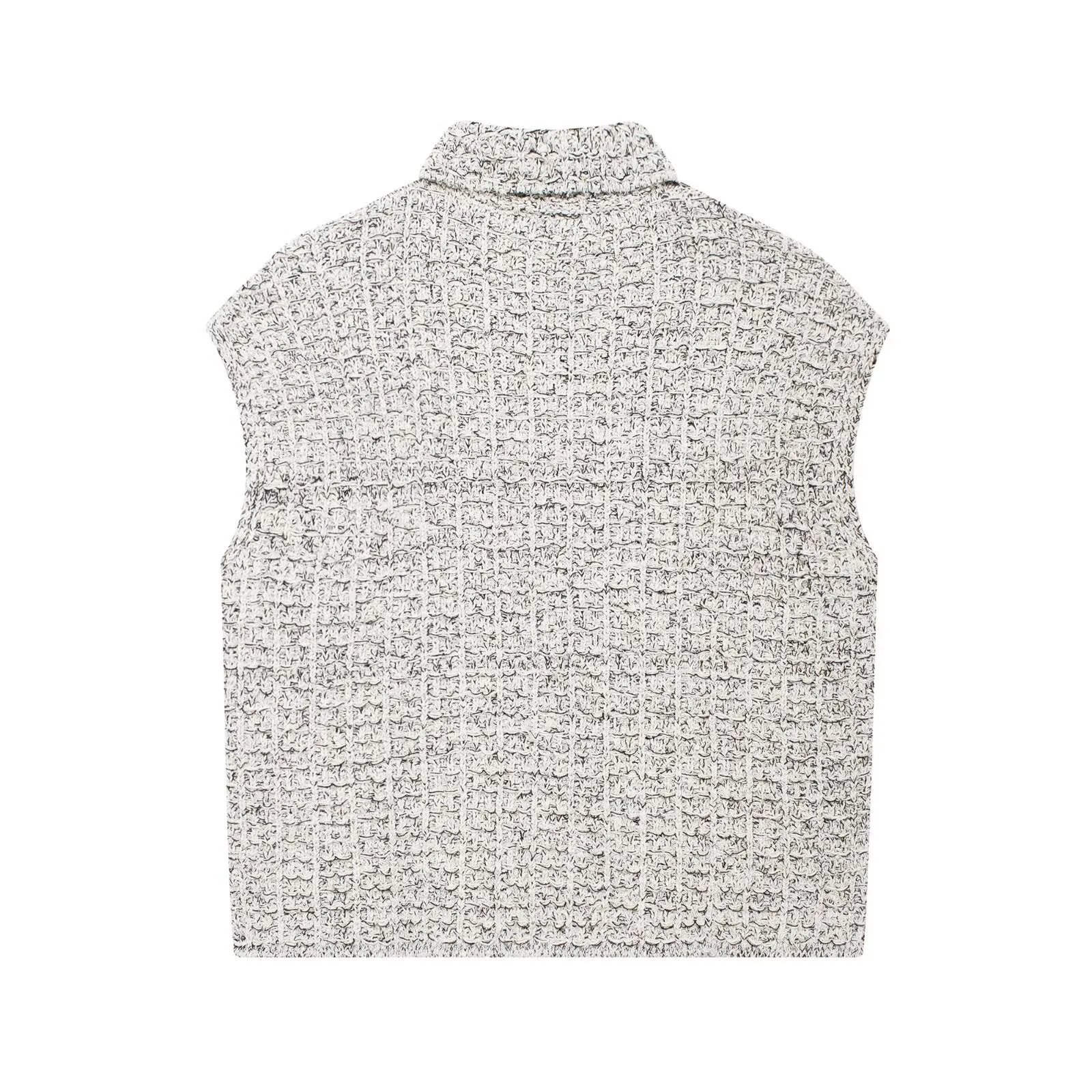 Pre Order:  Metallic Grey Textured Knit Vest