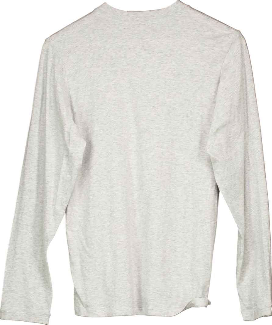 SKIMS Grey Boyfriend Relaxed Oversized Long Sleeve Tee UK XXS