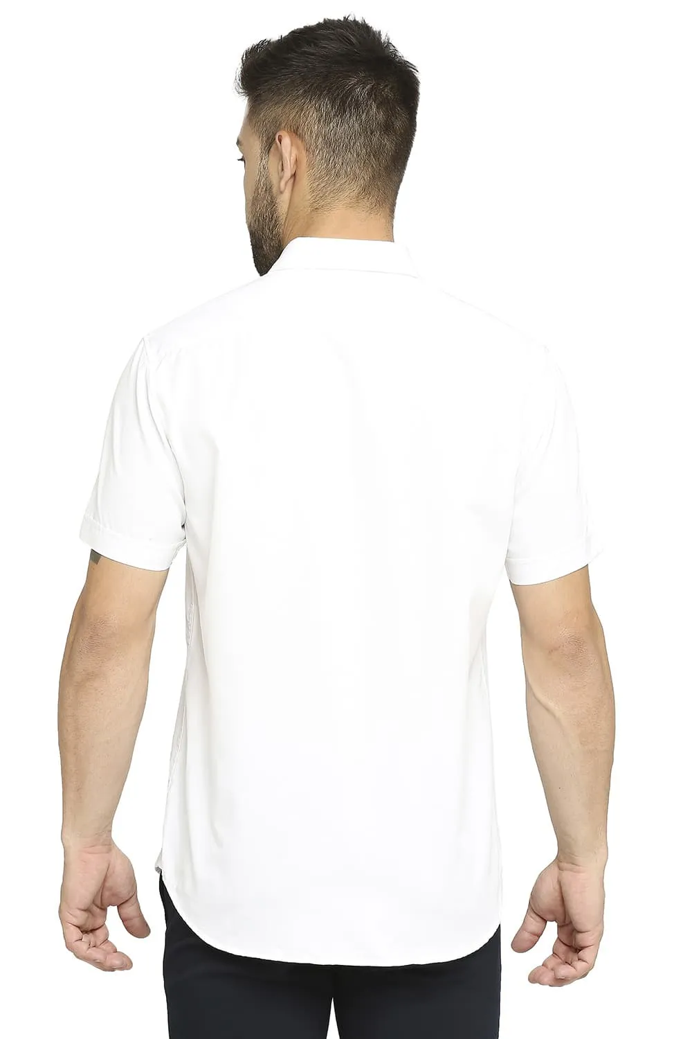 Slim Fit Cotton Polyester Cavalary Twill Halfsleeves Shirt