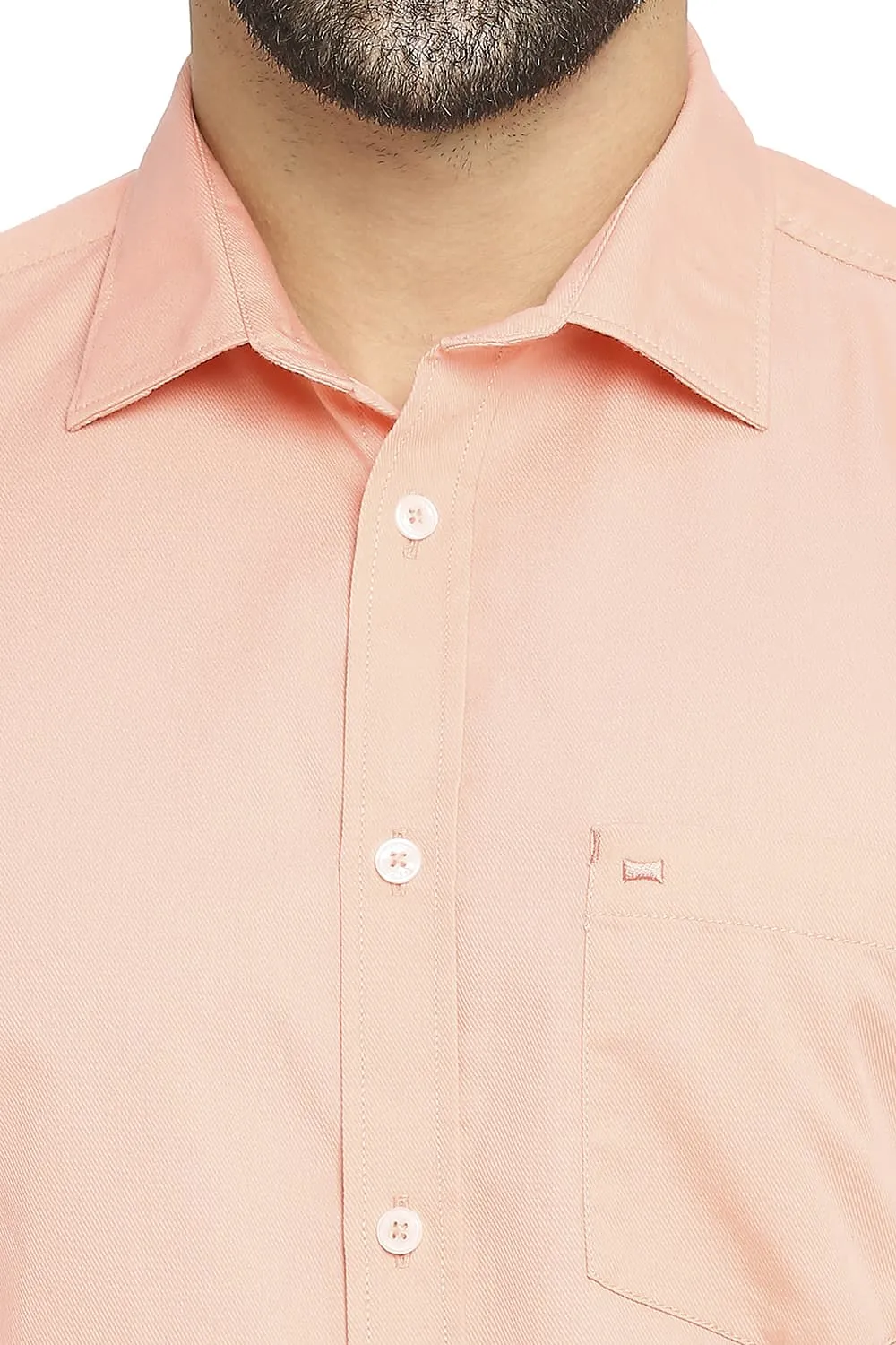 Slim Fit Cotton Polyester Cavalary Twill Halfsleeves Shirt