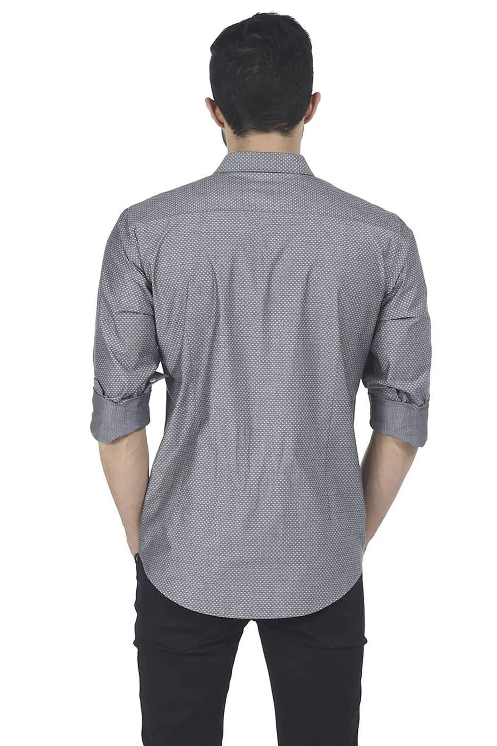 Slim Fit Grey Sand Dobby Shirt