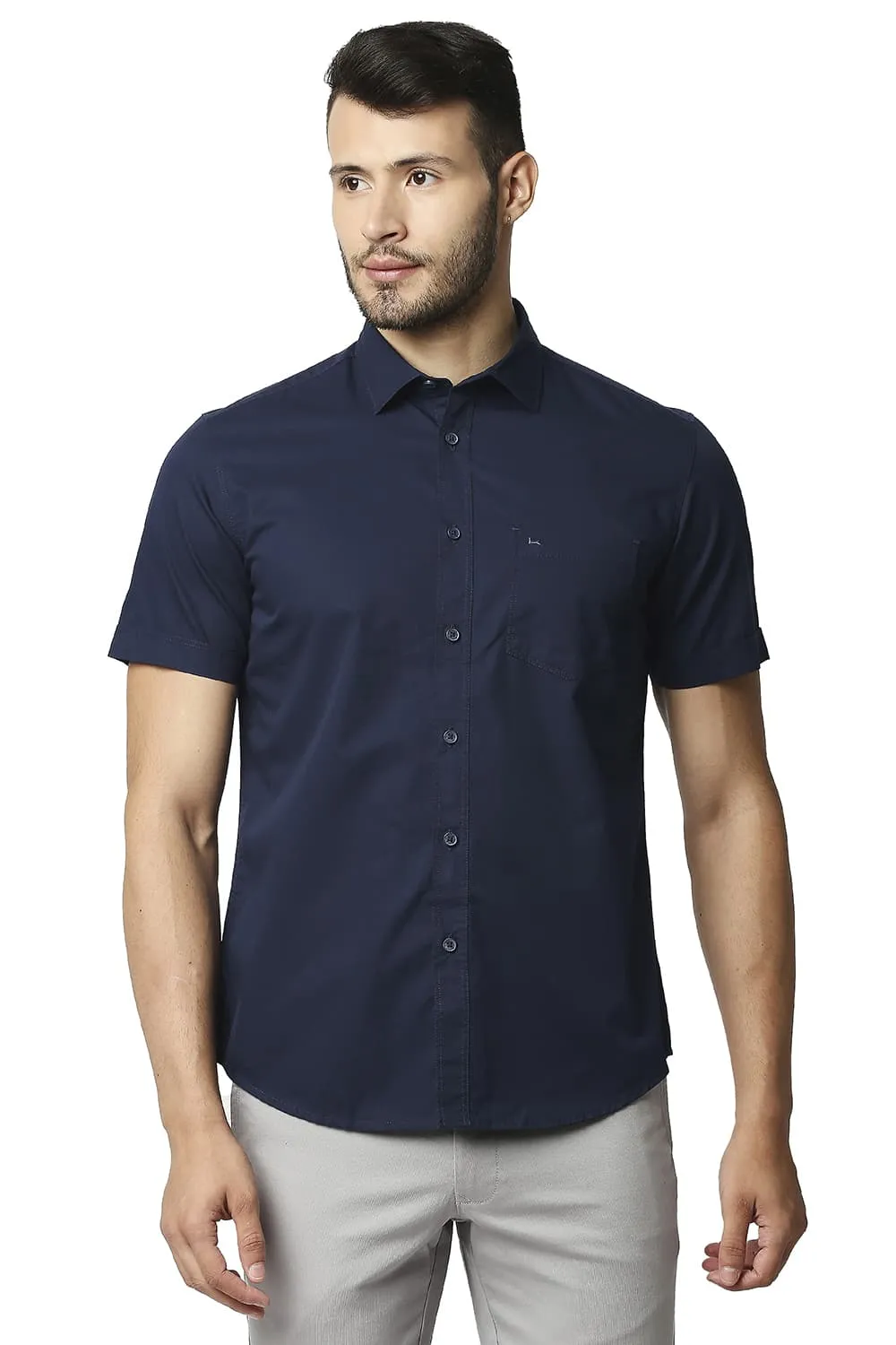 Slim Fit Twill Halfsleeves Shirt