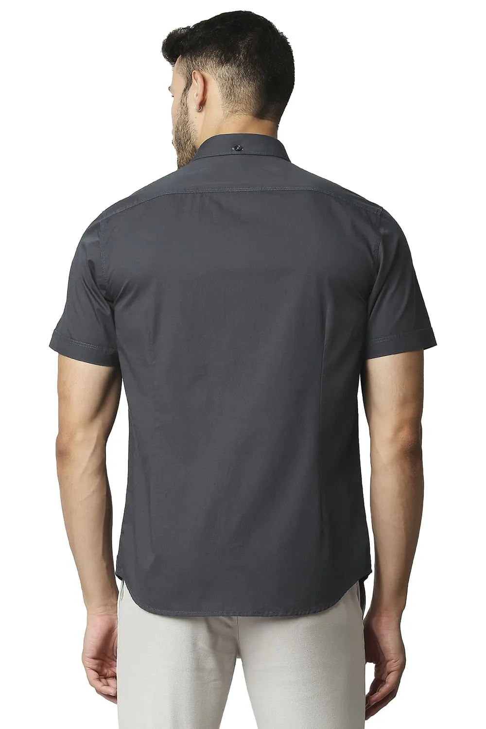 Slim Fit Twill Halfsleeves Shirt