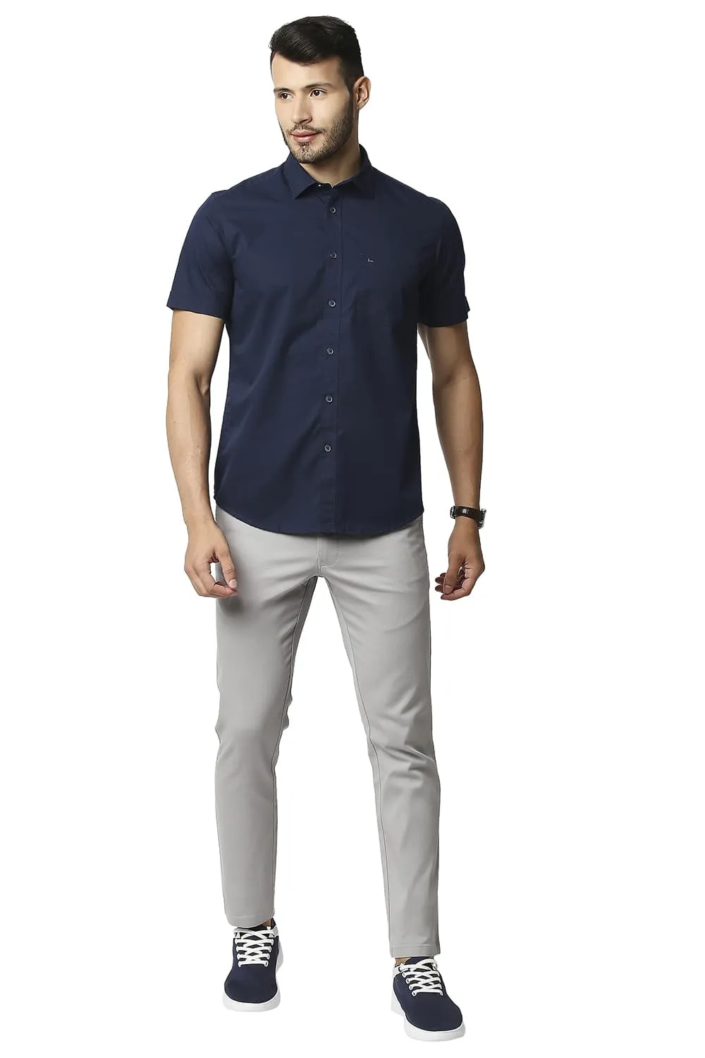 Slim Fit Twill Halfsleeves Shirt