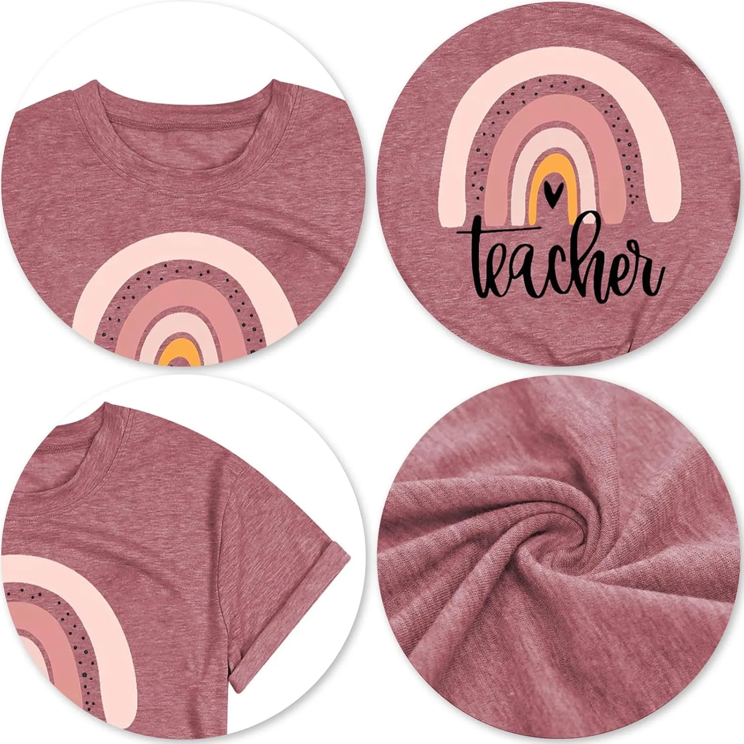 Teach T Shirt Women Teacher Love Inspire Shirts Funny Letter Short Sleeve Graphic Tees Teacher Gift Tops