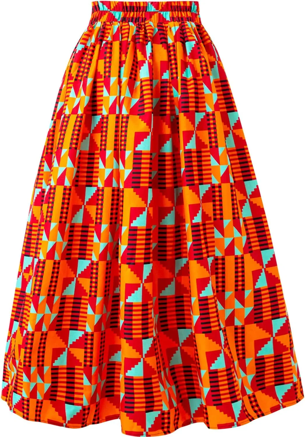 Women African Print Skirt Dutch Ankara Wax Print Full Circle Skirt