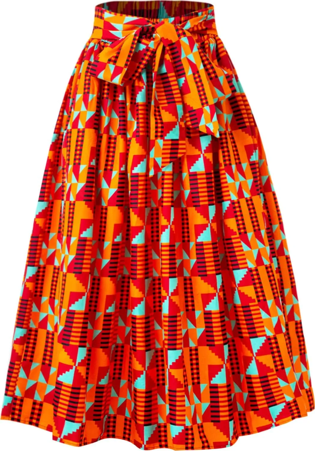 Women African Print Skirt Dutch Ankara Wax Print Full Circle Skirt